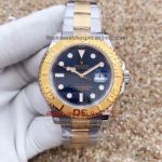 Copy Rolex Yacht Master 2 Tone Gold Blue Dial Watch For Sale
